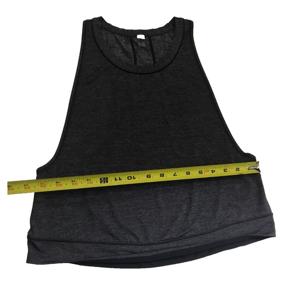 Lululemon Women High Neck Cropped Race Length Tank Top Pullover Navy M - Picture 4 of 5